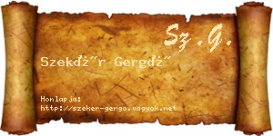 Szekér Gergő névjegykártya